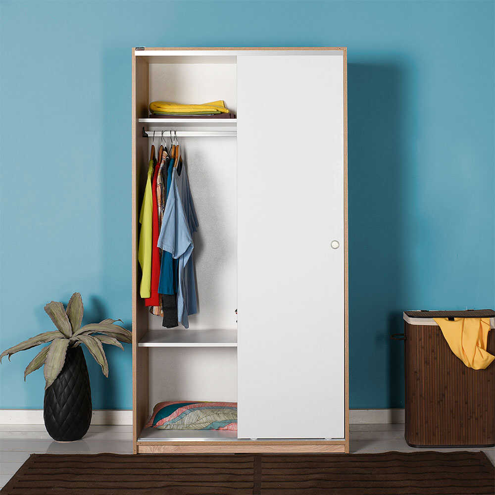 Wardrobe W/ Two Sliding Doors Sonoma & White SWD