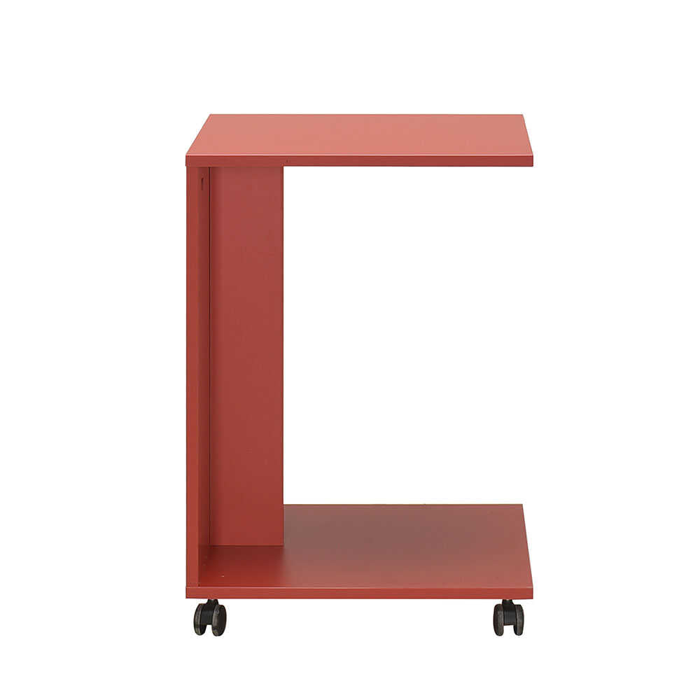 Side Table With Wheels Red SHP