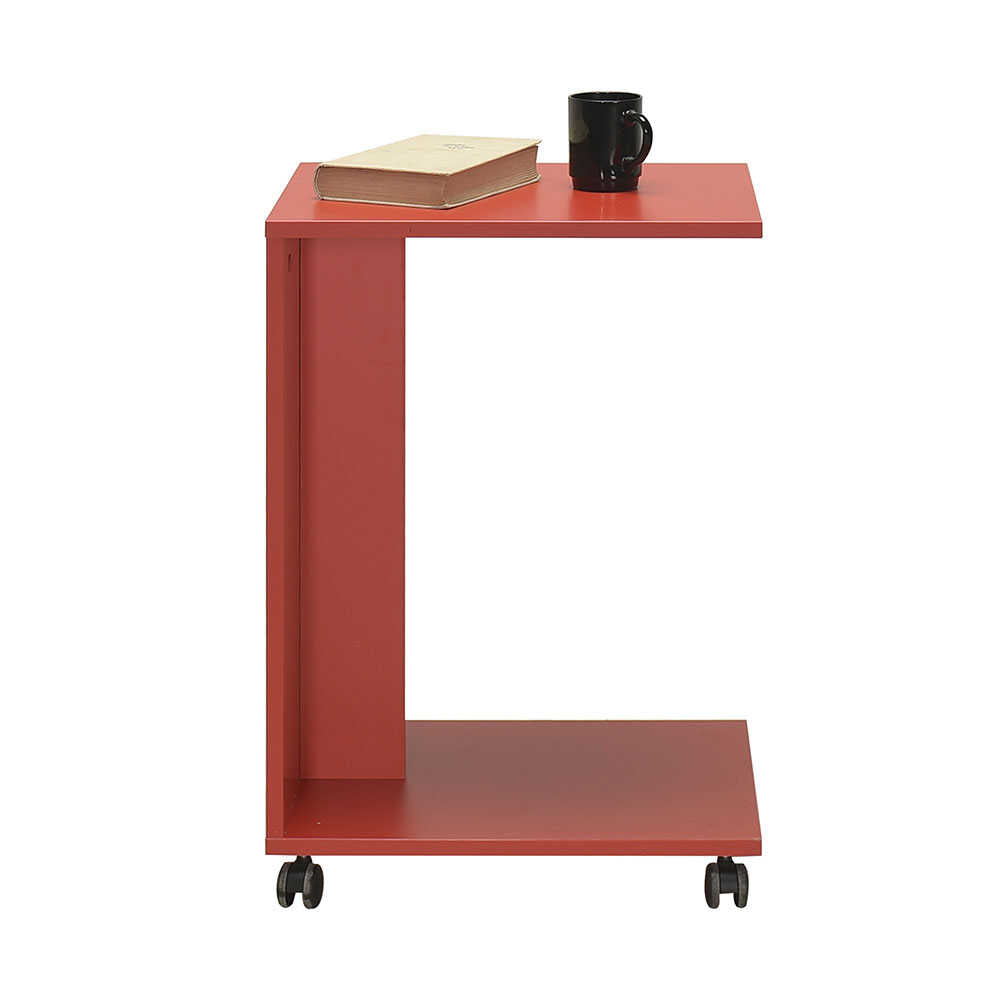 Side Table With Wheels Red SHP