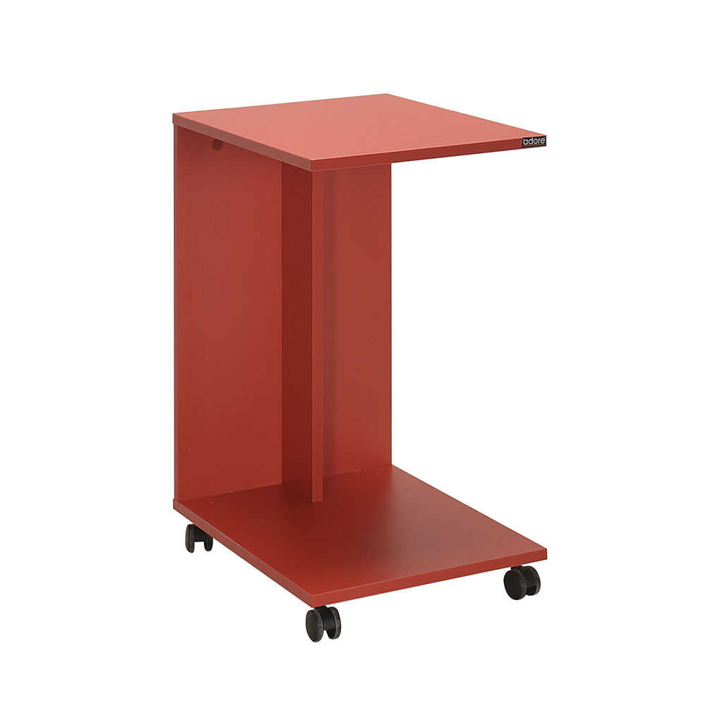 Side Table With Wheels Red SHP