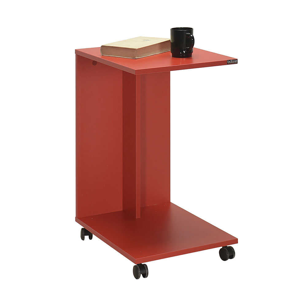 Side Table With Wheels Red SHP