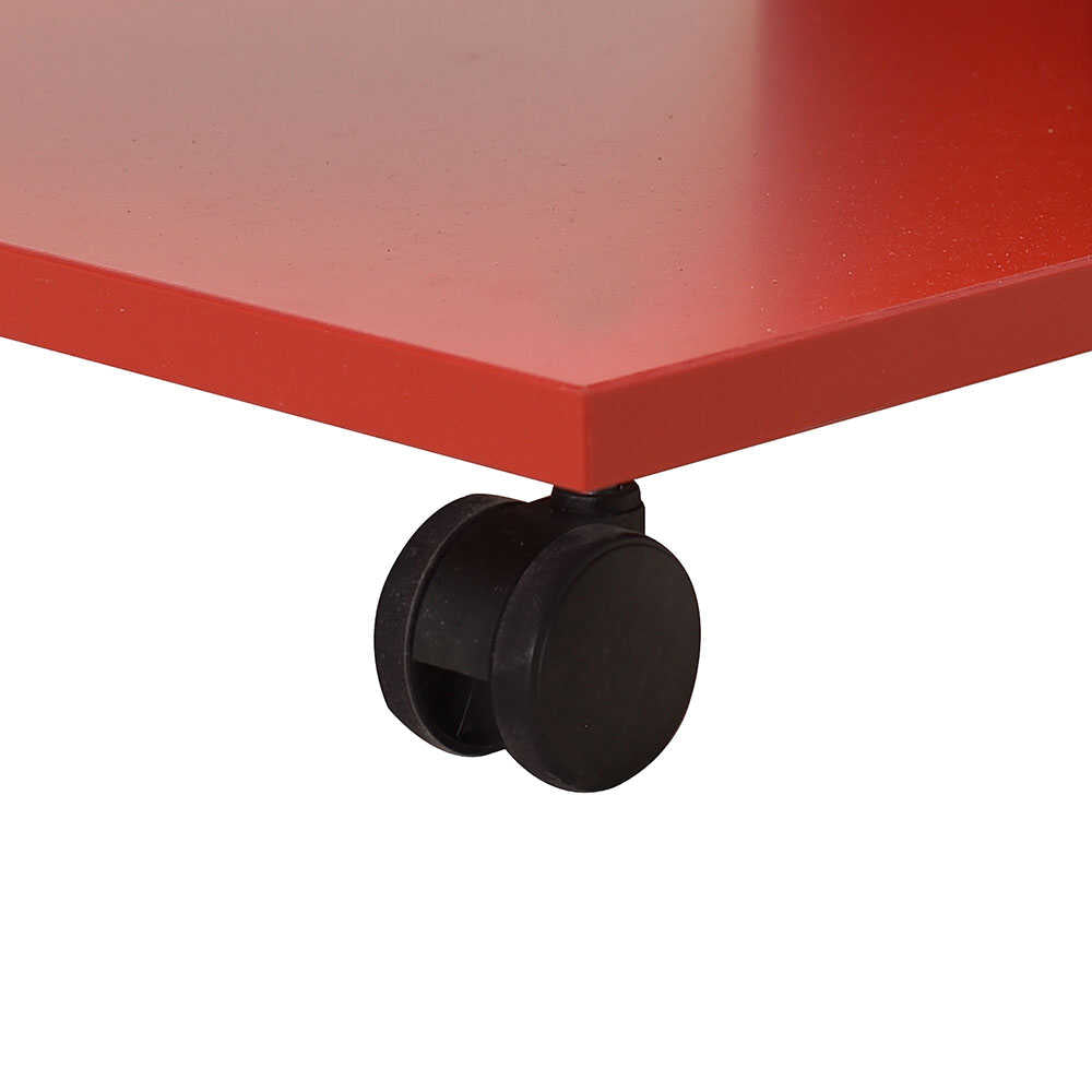 Side Table With Wheels Red SHP
