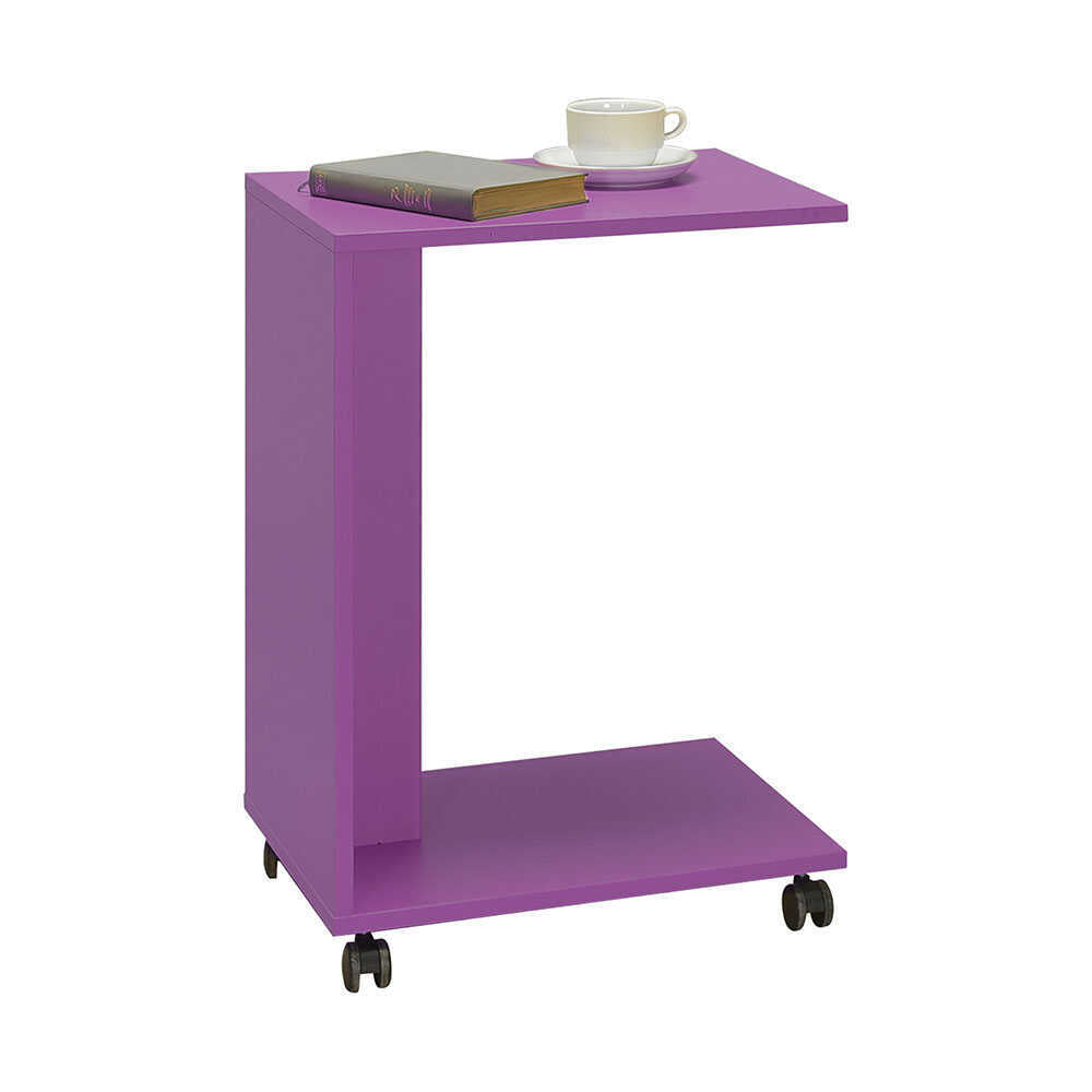 Side Table With Wheels Purple SHP