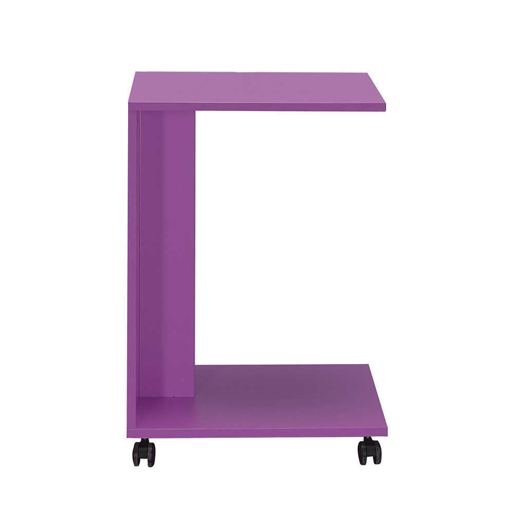 Side Table With Wheels Purple SHP