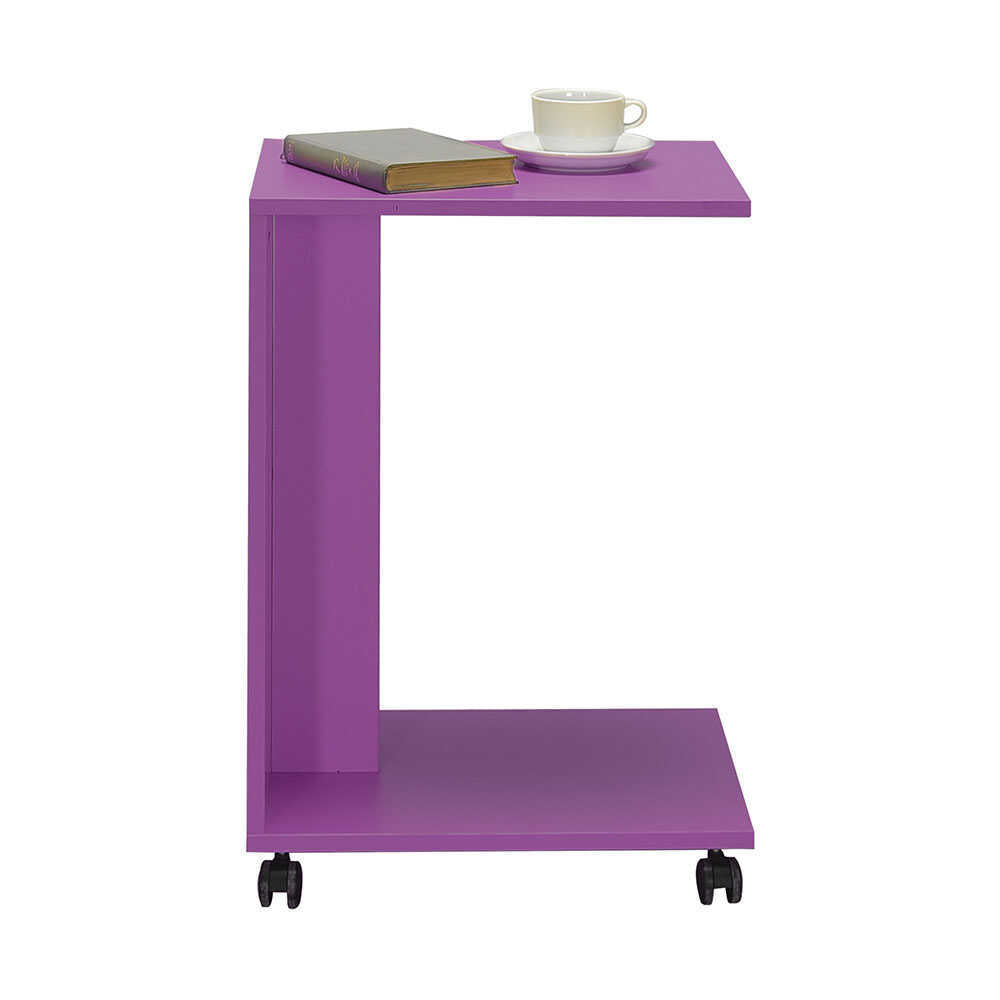 Side Table With Wheels Purple SHP