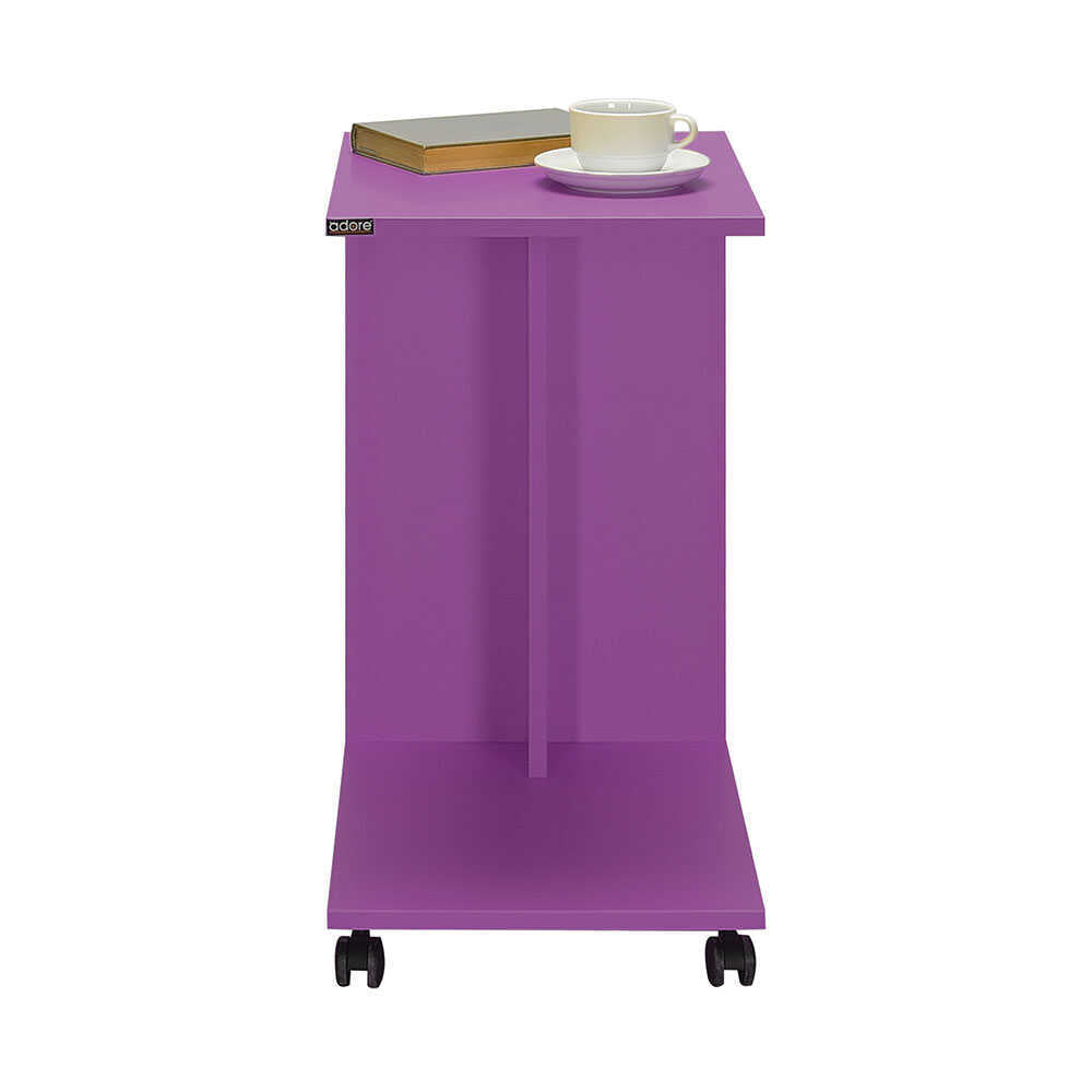 Side Table With Wheels Purple SHP