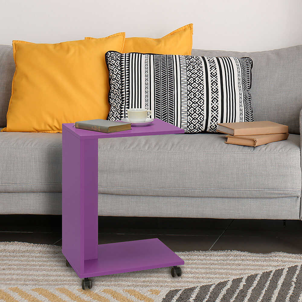 Side Table With Wheels Purple SHP