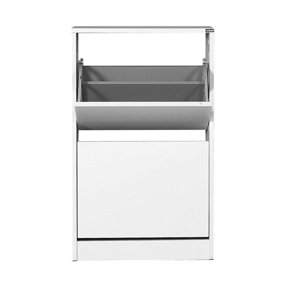 Shoe Cabinet W/ Two Section White SHC