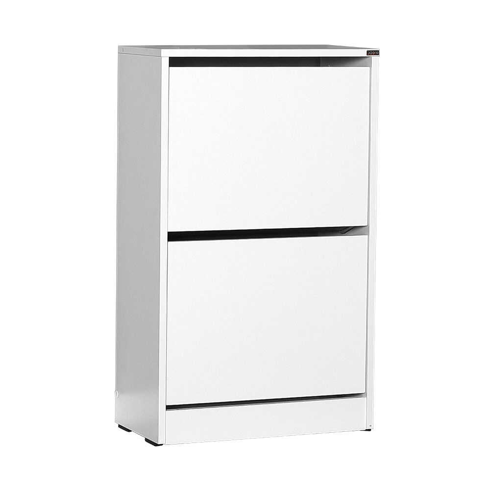Shoe Cabinet W/ Two Section White SHC