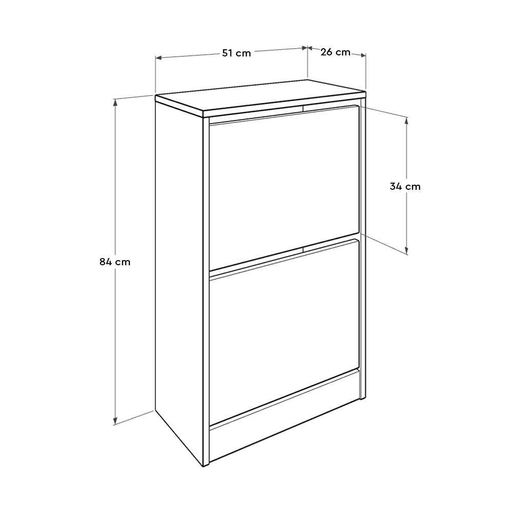 Shoe Cabinet W/ Two Section Red SHC