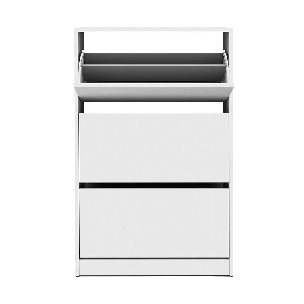 Shoe Cabinet W/ Three Section White SHC
