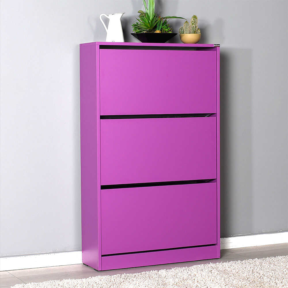 Shoe Cabinet W/ Three Section Purple SHC