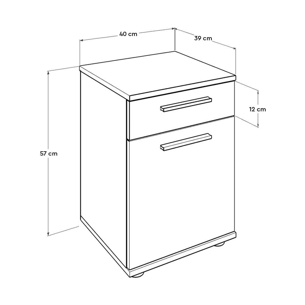 Newline Nightstand W/ One Drawer & One Section White KMD
