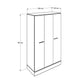 Base Teen Room Wardrobe W/ Three Doors Italian Oak & White GRD