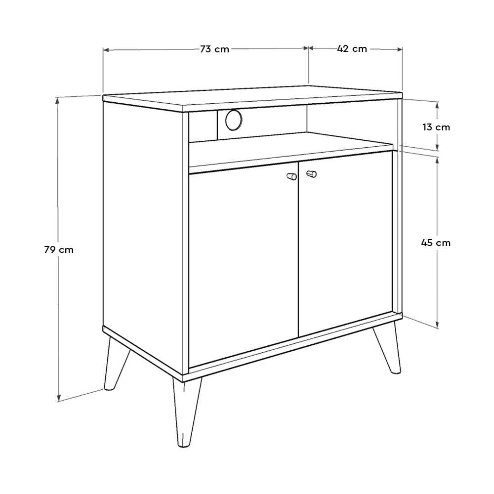 Multipurpose Cabinet W/ Two Doors Purple ADR