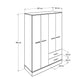 Base Teen Room Wardrobe W/ Four Doors & Two Drawers Italian Oak & White GRD