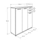 Shoe Cabinet W/ Three Doors & Two Drawers White ADR