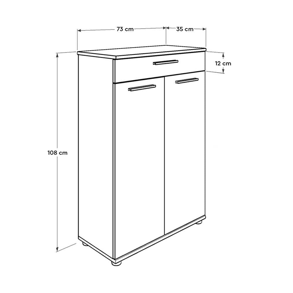 Multi Purpose Cabinet W/ Two Doors & One Drawer White ADR